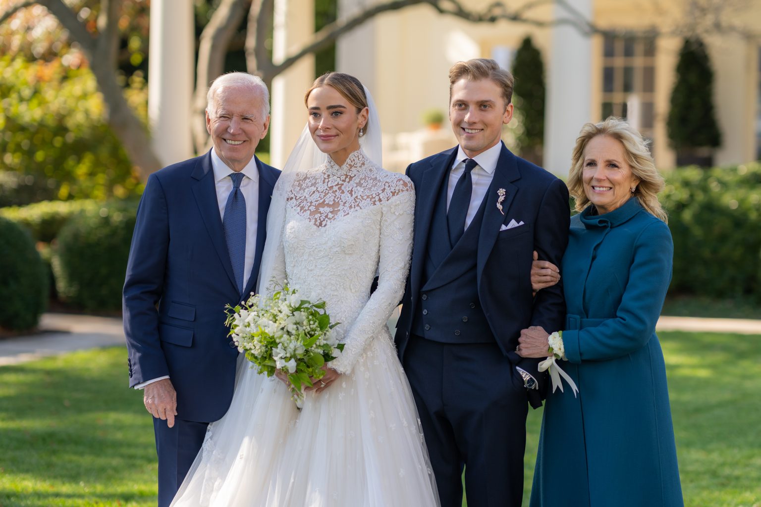 President Joe Biden and First Lady Jill Biden attend the wedding of Peter Neal and Naomi Biden Neal, Saturday, November 19, 2022 on the South Lawn. (Official White House Photo by Adam Schultz)
